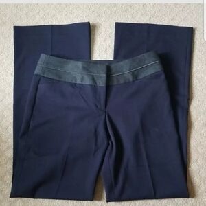 Express Editor flare leg pant in dark blue color